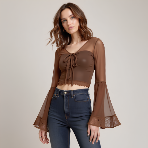 VIENNE NOIRE SHEER TOP